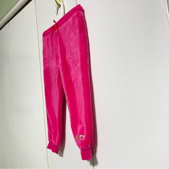 JUICY COUTURE Hot Pink Velvet Track Jogger Pants Toddler Girls 24 months - Picture 2 of 11